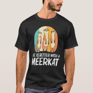 Meerkat voor mannen Retro dierentuin T-shirt