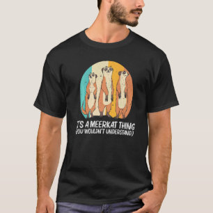 Meerkat voor mannen Retro dierentuin T-shirt