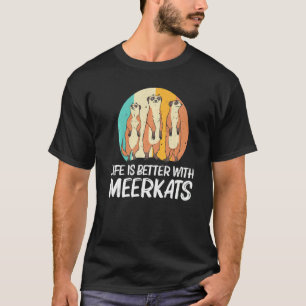 Meerkat voor mannen Retro dierentuin T-shirt