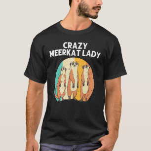 Meerkat voor vrouwen Mam Retro Wildlife Zoo Animal T-shirt