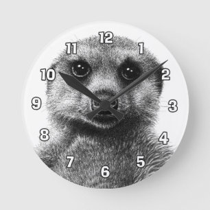 Meerkat Wall Clock Ronde Klok