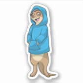 Meerkat with Hoodie Sticker (Voorkant)