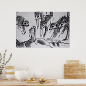Meerkats die Cobra mobbing - Kunstafdrukken Poster (Keuken)