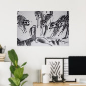 Meerkats die Cobra mobbing - Kunstafdrukken Poster (Thuiskantoor)