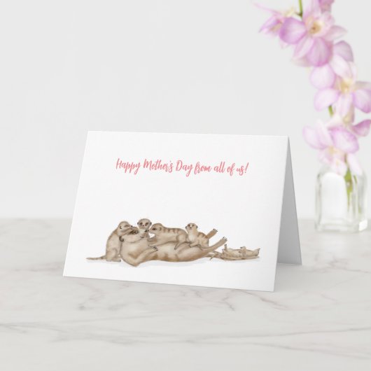 Meerkats mignons Carte de la Fête des Mères pour g (Orchidée)