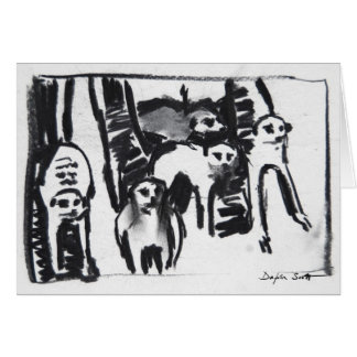 Meerkats war dansend - Art card