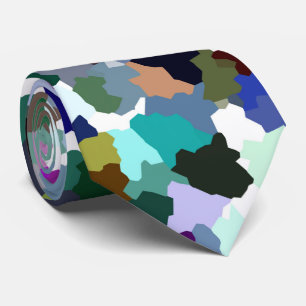 Meerkleurig Abstract kristalpatroon Stropdas