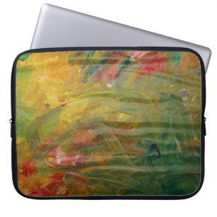 Meerkleurig abstract op een laptophoes laptop sleeve