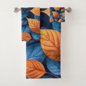 Meerkleurig bladpatroon bad handdoek (Insitu)