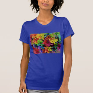 Meerkleurig bloemig T-shirt (lapis)