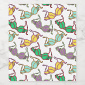 Meerkleurig Bra-patroon Wijn Etiket (Enkel label)