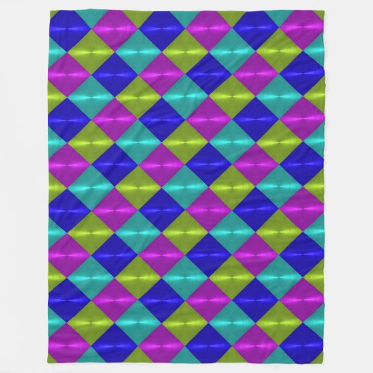 Meerkleurig diamantpatroon fleece deken (Voorkant)