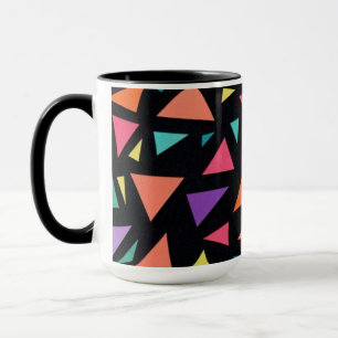 Meerkleurig driehoekig geometrisch patroon mok