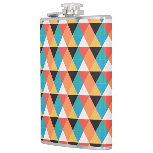 Meerkleurig driehoekpatroon heupfles (Links)