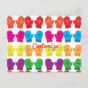 Meerkleurig gebreid Mittens Thunder_Cove Briefkaart