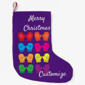 Meerkleurig gebreid Mittens Thunder_Cove Kleine Kerstsok (Voorkant)