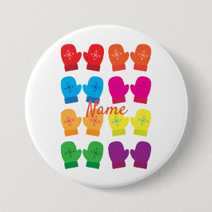 Meerkleurig gebreid Mittens Thunder_Cove Ronde Button 7,6 Cm