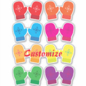 Meerkleurig gebreid Mittens Thunder_Cove Sticker (Voorkant)