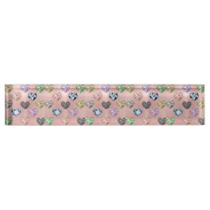Meerkleurig, gemstone, roos goud, modern, trendy, naambordje