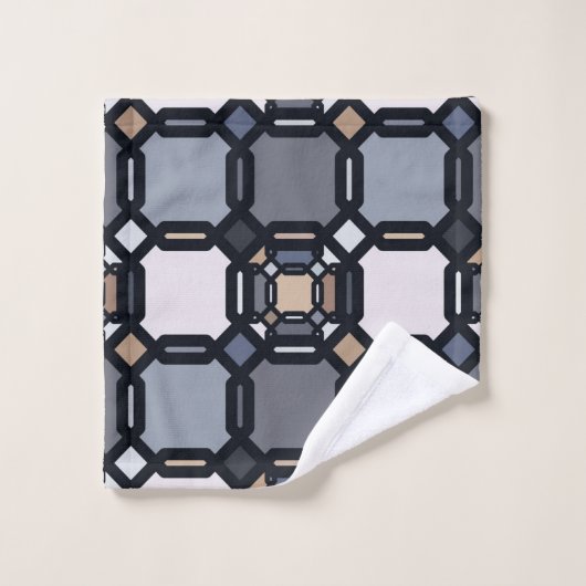Meerkleurig geometrisch ornament in gedempte schop bad handdoek (Wasdoekje)