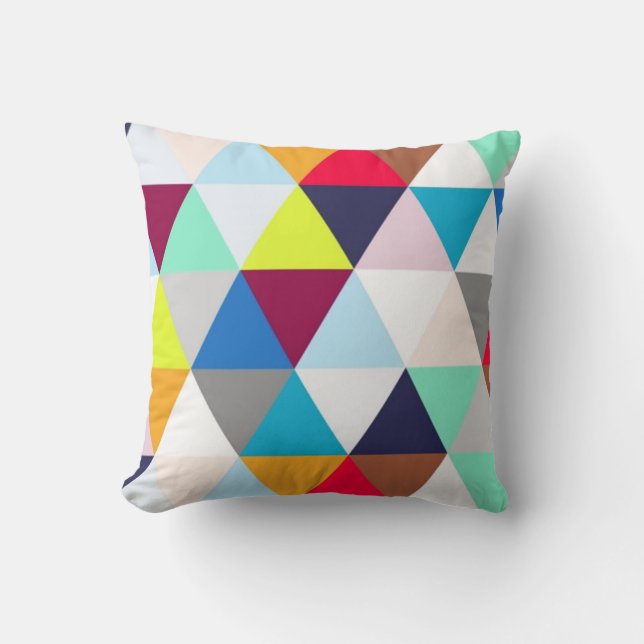 Meerkleurig geometrisch patroon kussen (Voorkant)