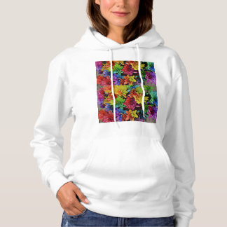 Meerkleurig, gestreken overhemd met Floral (wit) Hoodie