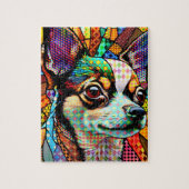 Meerkleurig Glas in lood Chihuahua Dog 171 Legpuzzel (Verticaal)
