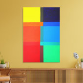 Meerkleurig Goeometrisch Raster Moderne Abstracte  Canvas Afdruk (Insitu (Woonkamer))
