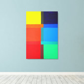 Meerkleurig Goeometrisch Raster Moderne Abstracte  Canvas Afdruk (Insitu (Houten vloer))