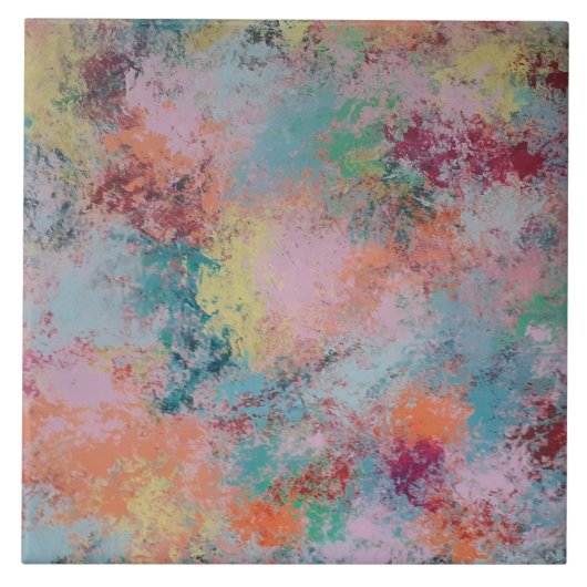 Meerkleurig keramisch tegel tegeltje (Voorkant)