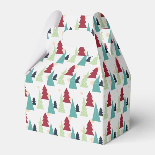 Meerkleurig kerstboompatroon bedankdoosjes (Achterkant)