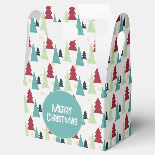 Meerkleurig kerstboompatroon bedankdoosjes (Geopend)