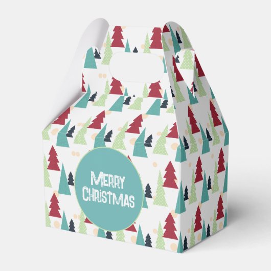 Meerkleurig kerstboompatroon bedankdoosjes (Voorkant Zijde)