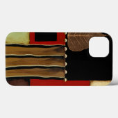 Meerkleurig paneelschilderij met bruin leder Case-Mate iPhone case (Achterkant (horizontaal))