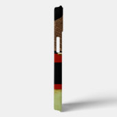 Meerkleurig paneelschilderij met bruin leder Case-Mate iPhone case (Achterkant / Rechts)