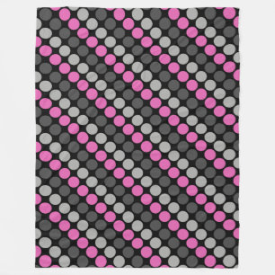 Meerkleurig patroon Retro Sixties Polka Dots Grijs Fleece Deken