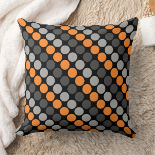 Meerkleurig patroon Retro Sixties Polka Dots Grijs Kussen