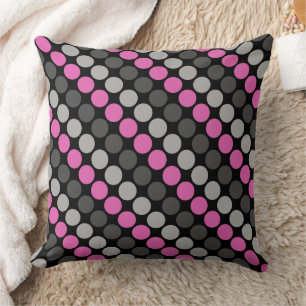 Meerkleurig patroon Retro Sixties Polka Dots Grijs Kussen