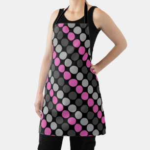 Meerkleurig patroon Retro Sixties Polka Dots Grijs Schort