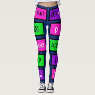 Meerkleurig "Peace+Love+Joy+Desire" Leggings