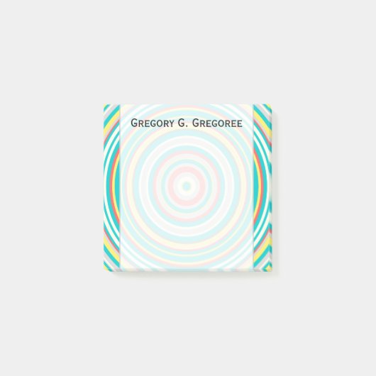 Meerkleurig Ring/Circle Patroon + Aangepaste naam Post-it® Notes (Voorkant)