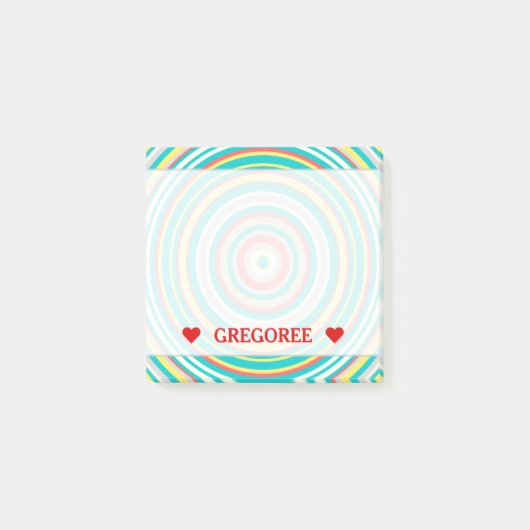 Meerkleurig ringpatroon/cirkelpatroon en aangepast post-it® notes (Voorkant)