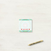 Meerkleurig ringpatroon/cirkelpatroon en aangepast post-it® notes (Op bureau)