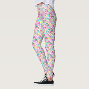 Meerkleurig rustiek bloemenpatroon op wit leggings