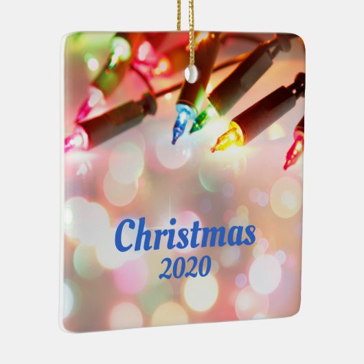Meerkleurig Twinkle Light, kerst 2020 Keramisch Ornament (Rechts)