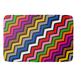 Meerkleurig Zigzag Chevron Zwart Design Badmat