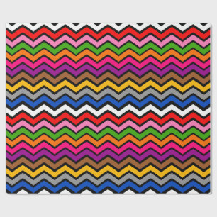 Meerkleurig Zigzag Chevron Zwart Design Cadeaupapier