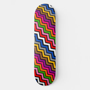 Meerkleurig Zigzag Chevron Zwart Design Skateboard