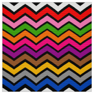 Meerkleurig Zigzag Chevron Zwart Design Stof
