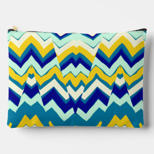 Meerkleurig zigzagpatroon make-up accessoire zakje etui